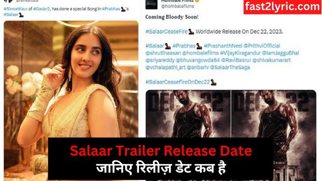 Salaar Trailer Release Date Confirm